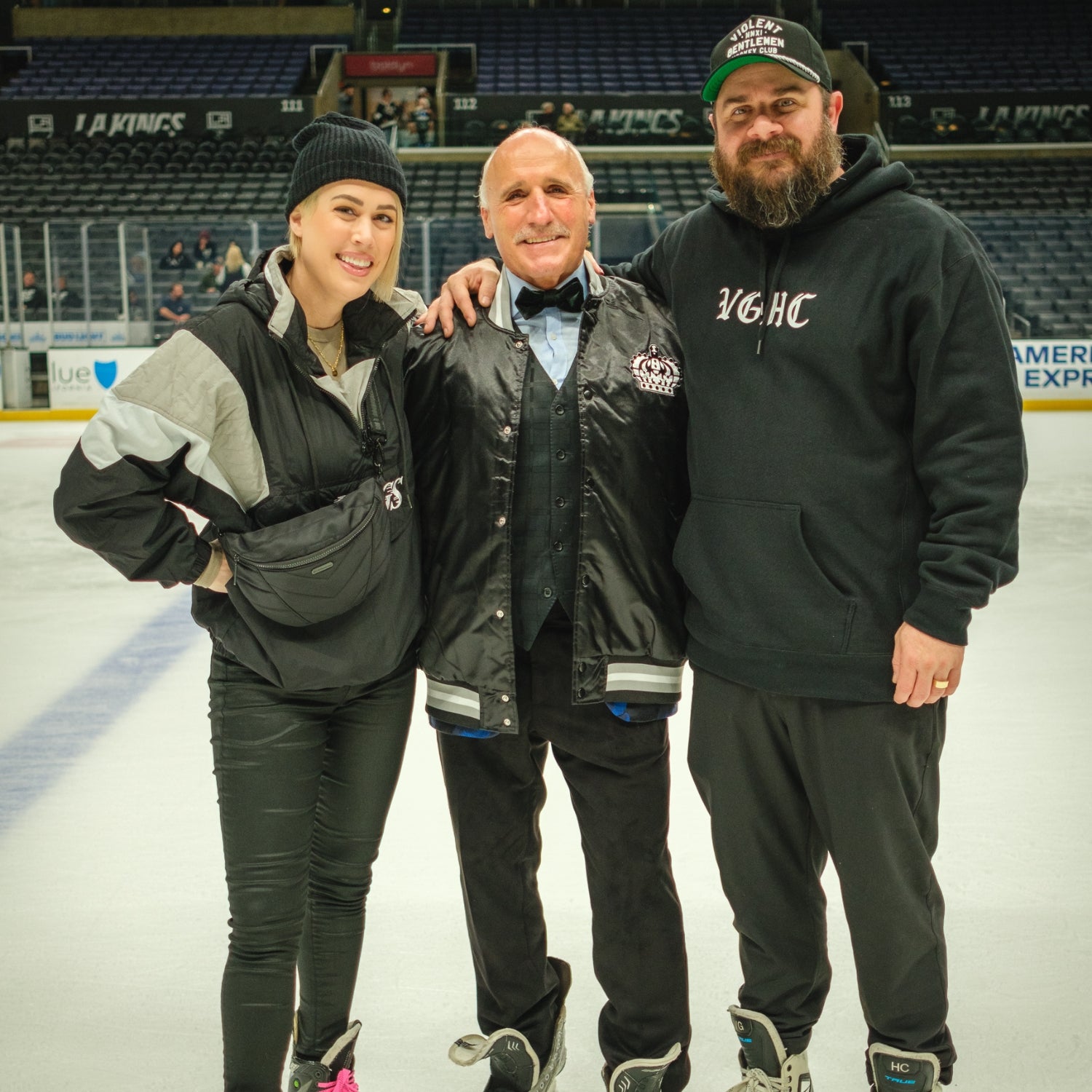 Orquest aedelweiss Hockey Clothing Company gets a group of fans together to go to a NHL Los Angles Kings LAK game and then skate on the ice after